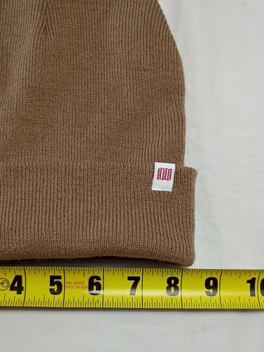NWT Topo Designs Oatmeal Knit Wool Blend Beanie With Logo One Size Winter